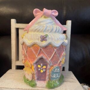 Pink Glitter Candy Cottage Easter gingerbread house Christmas